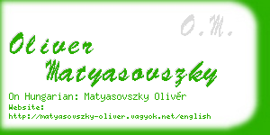 oliver matyasovszky business card